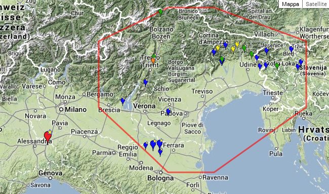 Mappa statica sismi 15 gg